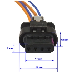 Wiązka Wtyczka 4 pin MCON WIĄZKA PRZEPŁYWOMIERZA POWIETRZA VW AUDI SKODA FIAT CITROEN PEUGEOT